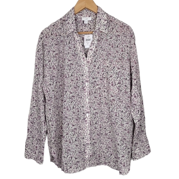 NWT J Jill Barley DF Women's Floral Long Sleeve Button Down Shirt - Picture 1 of 13